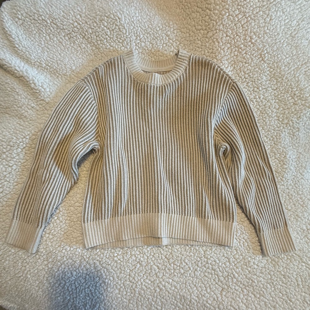 Abercrombie Kids Cream Striped Sweater